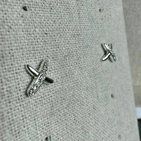 Stella & Dot “X”  Pave Earrings - Picture 2 of 3